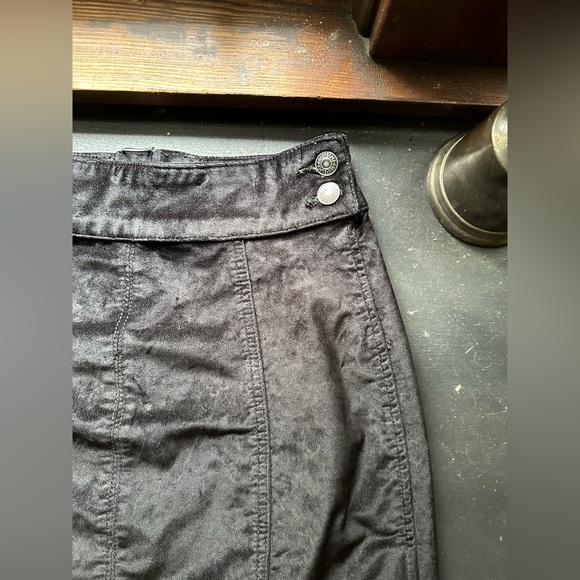 Vintage Retro Black Velvet Free People Zip Back Mini Skirt - Picture 5 of 5
